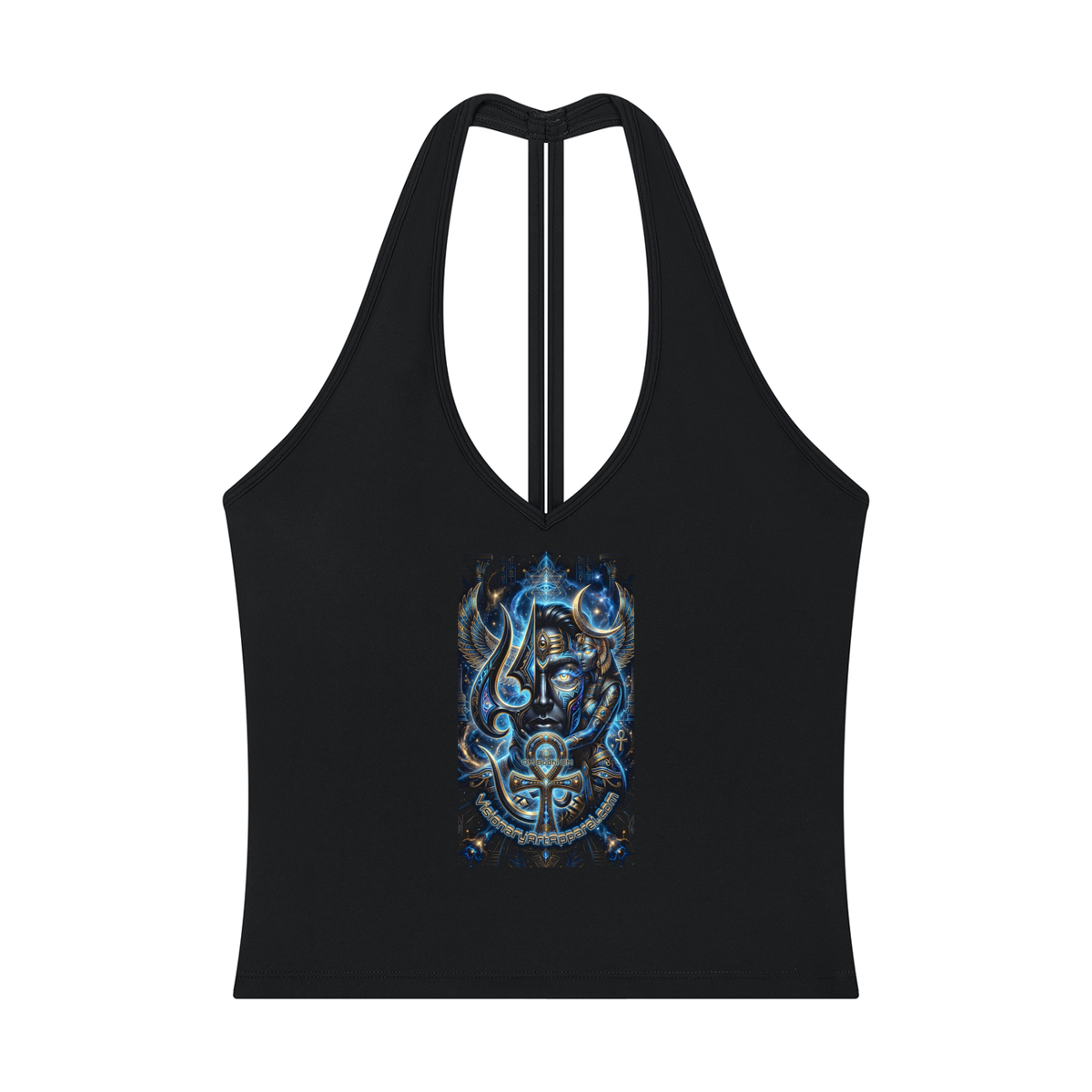 Egyptian Divinity 1 Women’s Halter V-Neck Yoga Tank Top